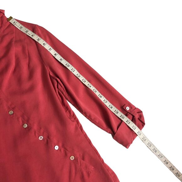 Soft Surroundings Top Womens XS Pink Asymmetrical Washed Tunic Lagenlook Blouse - Picture 13 of 16